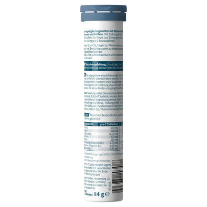 sanotact Elektrolyte mit Koffein • Brausetabletten ohne Zucker • tropischer Geschmack • 20 zuckerfreie Tabletten (84g) • Fokus bei Morgenmüdigkeit & Hydration