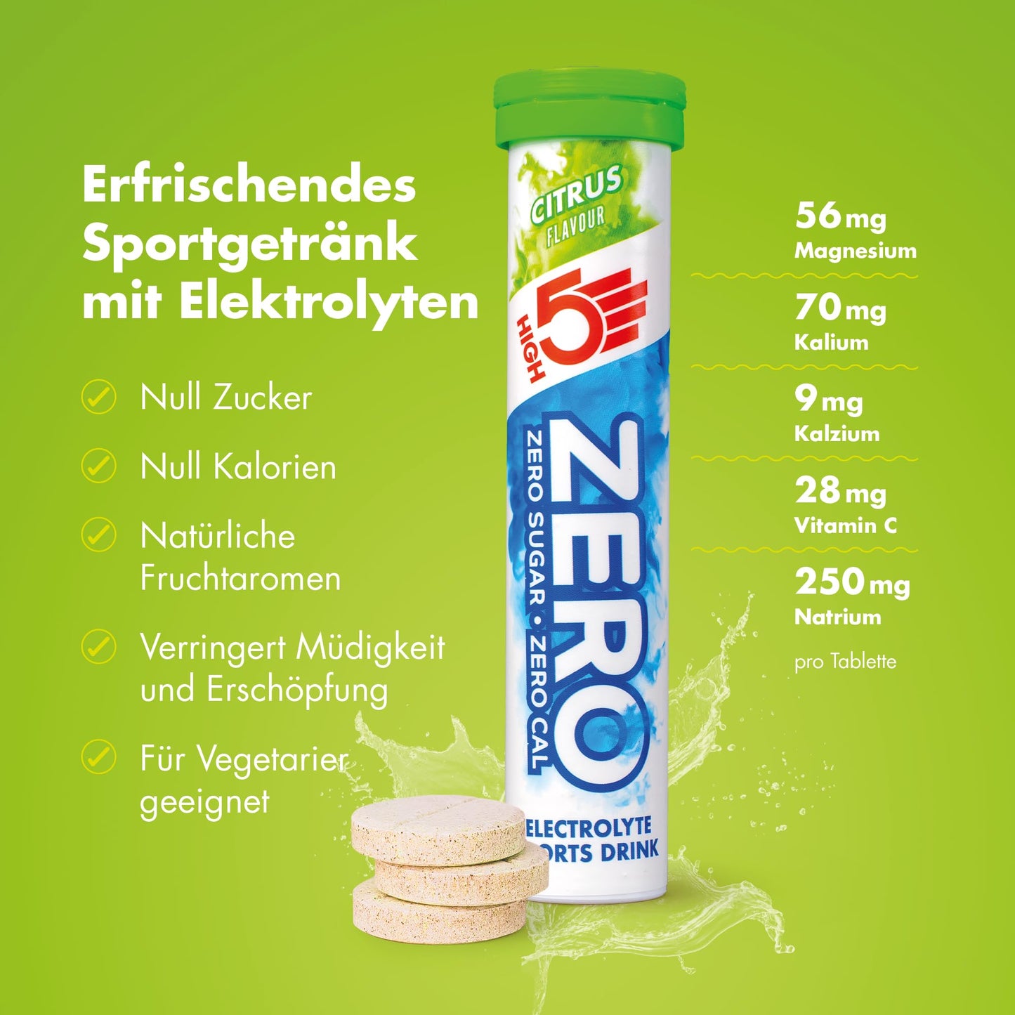HIGH5 ZERO Elektrolyte Ohne Zucker - Hydration Helper, Für Mehr Leistung und Wohlbefinden - Potassium Calcium Magnesium Brausetabletten - Gemischt, 40 Elektrolyte Tabletten (2 x 20 Stück)