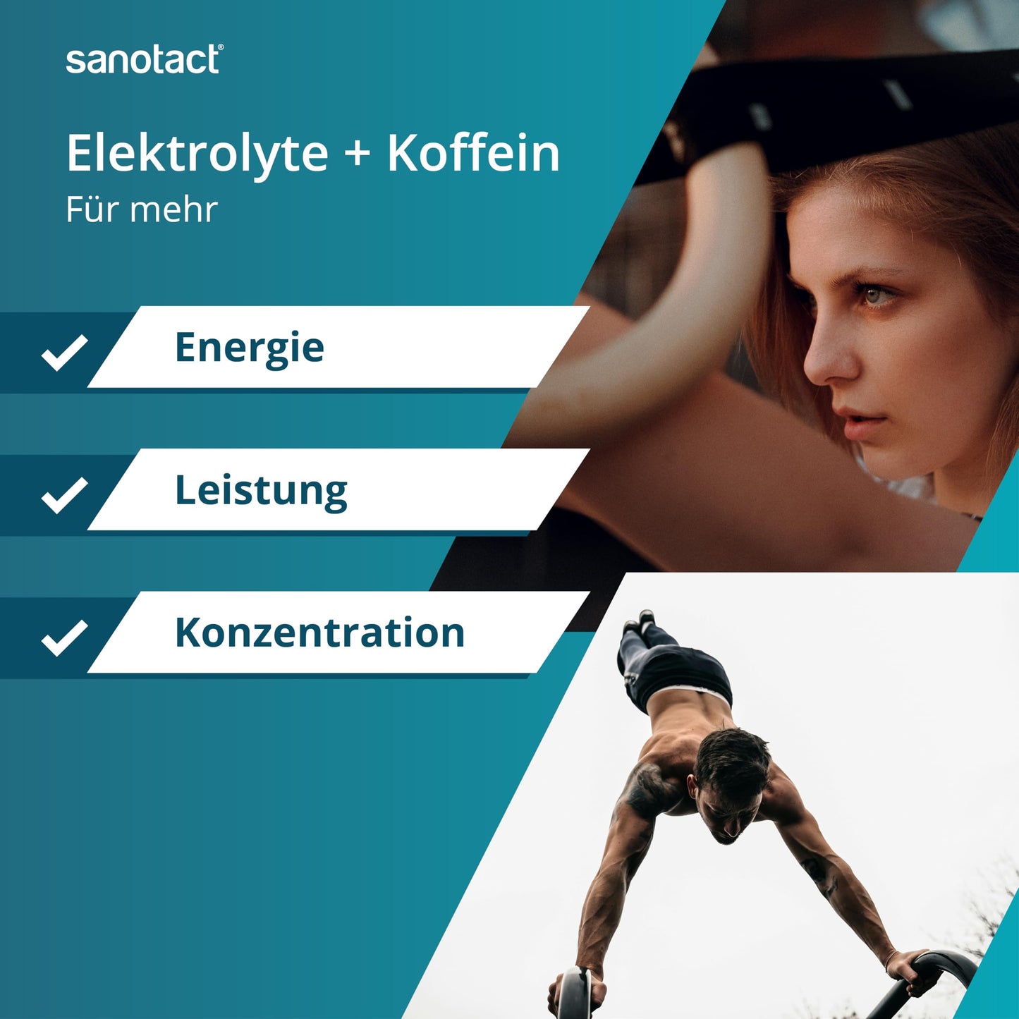 sanotact Elektrolyte mit Koffein • Brausetabletten ohne Zucker • tropischer Geschmack • 20 zuckerfreie Tabletten (84g) • Fokus bei Morgenmüdigkeit & Hydration