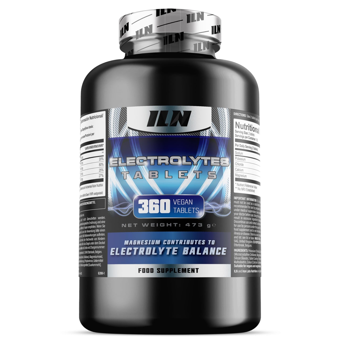 Elektrolyte Tabletten 360 Tabletten - electrolytes Hydration Komplex 1500 mg - elektrolyte ohne zucker - zuckerfrei, Keto, vegan, vegetarisch
