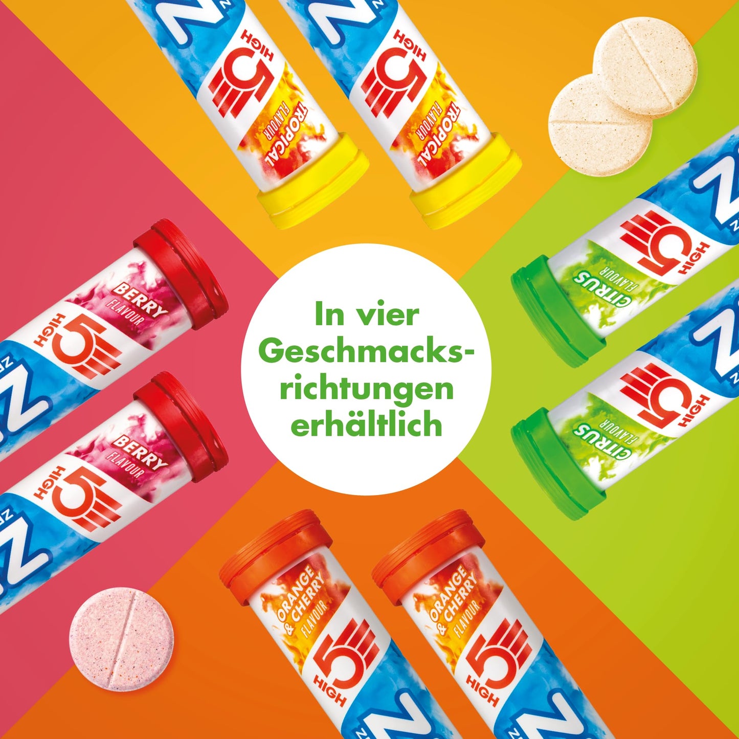 HIGH5 ZERO Elektrolyte Ohne Zucker - Hydration Helper, Für Mehr Leistung und Wohlbefinden - Potassium Calcium Magnesium Brausetabletten - Gemischt, 40 Elektrolyte Tabletten (2 x 20 Stück)