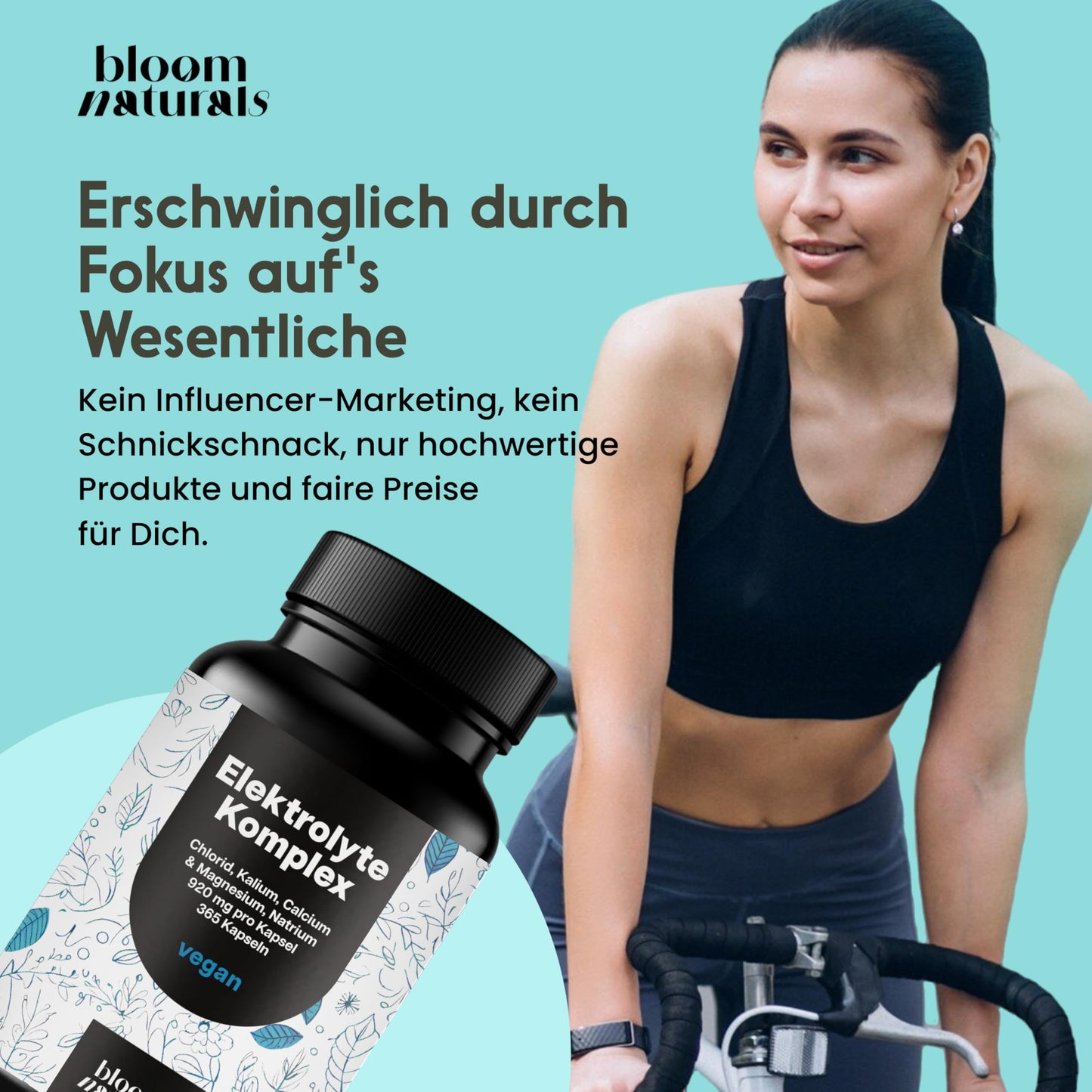 Elektrolyte Komplex - 365 Kapseln - mit Chlorid, Kalium, Calcium, Magnesium & Natrium - 920mg pro Kapsel - vegan, produziert in Deutschland, Jahresvorrat