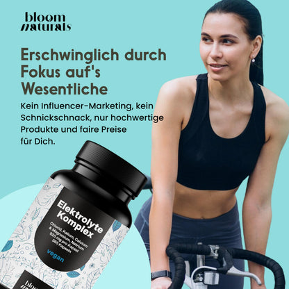 Elektrolyte Komplex - 365 Kapseln - mit Chlorid, Kalium, Calcium, Magnesium & Natrium - 920mg pro Kapsel - vegan, produziert in Deutschland, Jahresvorrat